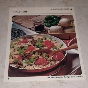 The Betty Crocker Recipe Card Library REPLACEMENT CARD BUDGET CASSEROLES 1971